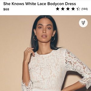 Lulu’s White Lace & Nude Dress